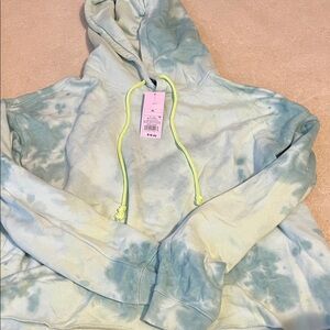 Tie-Dye Hoodie with Neon Drawstrings